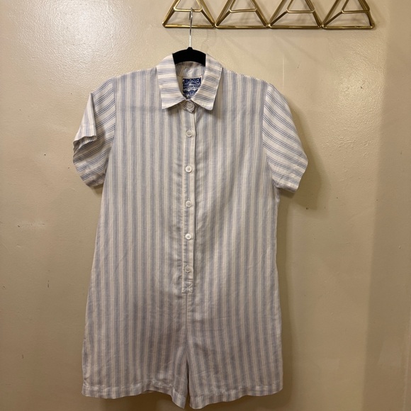 Jungmaven Luxe Stillwater Short Romper in Blue Stripe Medium - Picture 3 of 5